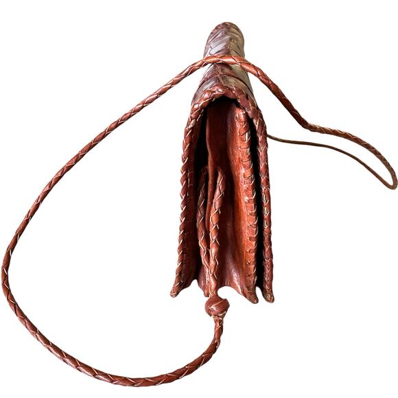 Alligator with Laced & Braided Leather Crossbody Bag - Picture 2 of 8